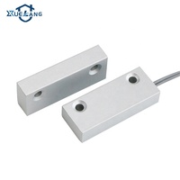 Interrupteur à lames de contact magnétique en alliage de zinc 24V avec fil monté en surface carré plat avec inviolabilité en option pour alarme antivol de porte en métal