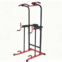 Tour de musculation multifonctionnelle autoportante avec barre de traction et station de dips réglable pour l'entraînement de force du haut du corps et du tronc