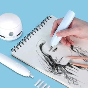 Borrador de lápiz eléctrico de plástico Keep Smiling con recambios para dibujo de artista, pintura de bocetos - Product Image 1