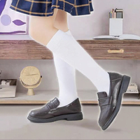 6 paires de chaussettes montantes tricotées pour filles, qualité supérieure, usage quotidien (tailles MX/US, âge 6-8 ans, blanc, logo sur le dessous)