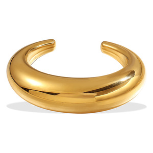 Open <b>Bangle</b> 18K Gold Plated Stainless Steel Women's Jewelry Light Luxury Simple <b>Bracelet</b> High-End Fashion Accessory - Product Image 5