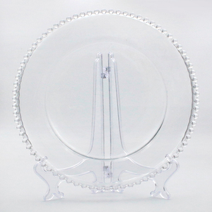 LANGXU Assiette ronde en verre à bulles en forme de perle, dorée et argentée, <span class=keywords><strong>support</strong></span> personnalisable - Product Image 4