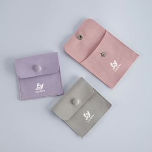 Custom Suede Microfiber Envelope Flap Packaging Logo Printed Gift Pouch <b>Candy</b> <b>Lipstick</b> Jewelry Ring Storage Bag - Product Image 5