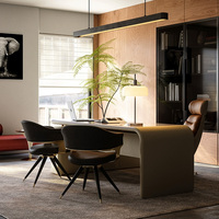 Bureau moderne en acier et en bois de style italien avec marbre naturel pour immeuble de bureaux ou usage domestique