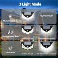 Lampe murale solaire LED avec détecteur de mouvement, fonctionnant sur batterie, petite lampe de sécurité étanche pour jardin, cour, clôture, rue, extérieur