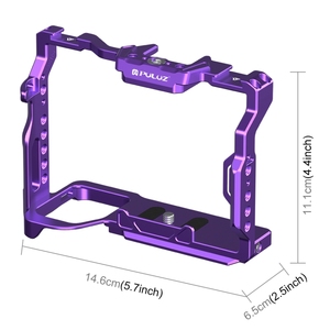 Stabilisateur de cage de caméra en alliage d'aluminium PULUZ Aviation prix usine avec poignée supérieure et poignée latérale en bois pour <span class=keywords><strong>Sony</strong></span> <span class=keywords><strong>A7R5</strong></span> / A7M4 - Product Image 3