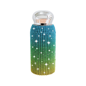 Luxury Bling Diamond Small Pocket Water <b>Bottle</b> 180ml 220ml Mini Insulated Stainless Steel <b>Flask</b> Leopard Gradient Print For Women - Product Image 6