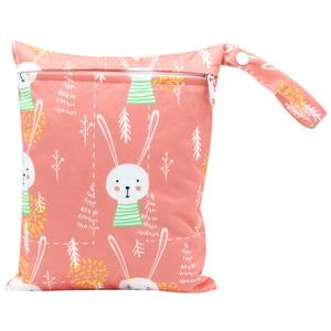 Sac à couches en tissu imperméable pour bébé, Logo personnalisé PUL, sac à couches en tissu imperméable pour bébé, fermeture à glissière unique, imprimé, réutilisable, sacs secs et humides pour bébé, 20x25cm - Product Image 4