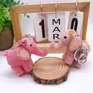 Luxury Women Dainty Handmade Handbag Charm Girls Car Key <b>Decoration</b> Tiny Seed Beads Special Birthday Gift Cute <b>Elephant</b> Keychain - Product Image 3