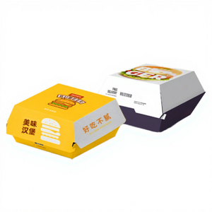 Boîtes à hamburger en papier kraft personnalisables Emballage alimentaire jetable en PET <span class=keywords><strong>de</strong></span> qualité alimentaire <span class=keywords><strong>pour</strong></span> hamburgers et plats à emporter <span class=keywords><strong>pour</strong></span> cadeaux - Product Image 1