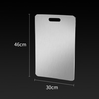 Planche à découper carrée de style chinois en acier inoxydable, multifonctionnelle, double face, résistante au micro-ondes, antidérapante