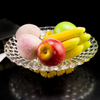 Assiette en verre Conteneur à bonbons aux fruits Motif à pois ambré transparent Verrerie écologique sans plomb Style classique vintage Mariage