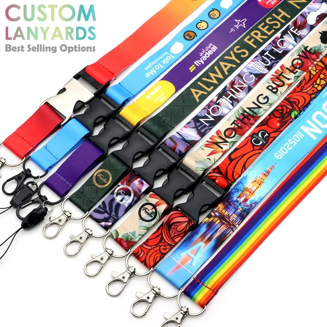 Geen Minimum Order Fabrikant Goedkope Gepersonaliseerde Hals Tool Afdrukken Polyester Sublimatie Custom Lanyards Met Logo Custom