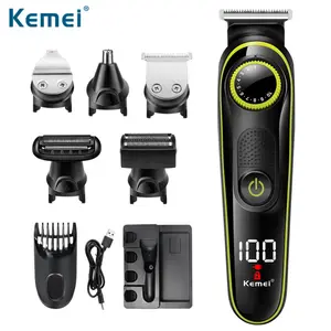 Kemei KM-696 chuyên nghiệp USB có thể sạc lại 5-trong-1 đa chức năng điện máy cắt tóc chuyên nghiệp cắt tóc Scissor Bộ