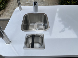 Xe đẩy bán cà phê có bánh xe, xe cà phê di động, xe cà phê gấp gọn để bán, xe cà phê di động có tủ đông - Product Image 6