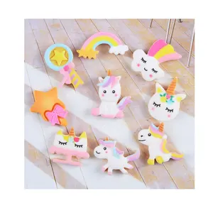 XINGROU Multi-colored High-quality Cartoon Rainbow Cloud Unicorn Resin Charms For Slime Fillers Mobile Case Handcrafts DIY