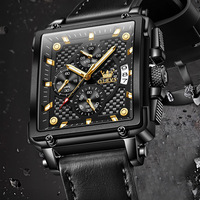 Offre Spéciale OLEVS 9925 3ATM montres étanches montre pour hommes mode carré Quartz mouvement calendrier décontracté jeunesse hommes montre de sport