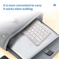 Keyboard nirkabel Universal, papan ketik ergonomis Mini ramping portabel