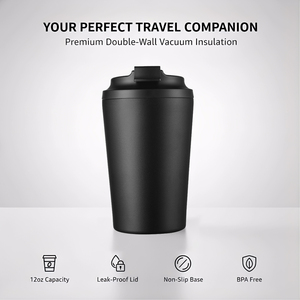 แก้วกาแฟเก็บความร้อนขนาด 12 ออนซ์  แบบสุญญากาศ สแตนเลส  แก้วน้ำแบบพกพา ใช้ซ้ำได้ หลายสี ขายส่ง - Product Image 3