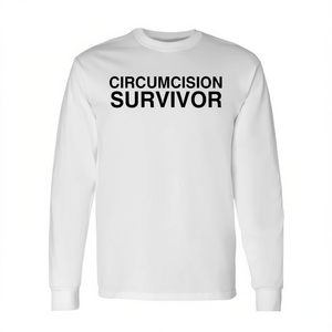 Camiseta Promocional de Manga Larga con Humor Universitario Y2K para Sobrevivientes de Circuncisión, Estilo Frat - Product Image 2