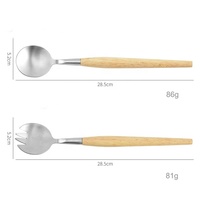 Ensemble d'outils de service en acier inoxydable avec cuillère et fourchette, ustensile de cuisine pour restaurant, gadget de cuisine