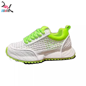 Zapatos Deportivos Blancos con Cordones de Malla y Detalles Verdes, Transpirables, con Entresuela Ligera de EVA y Suela de Goma, para Todas las Temporadas - Product Image 4