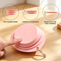 Bol pliable écologique en silicone pour chiens et chats, portable pour les voyages en plein air, la marche et la randonnée