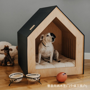 Casa de Madera para Perros, Caseta para Mascotas Pequeñas con Techo, Fácil de Limpiar, Uso Interior y Exterior, Casa para Gatos - Product Image 4