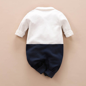 Customized Simple and Fashionable Casual Gray Long Sleeved <strong>Vest</strong> with Checkered Bow and Gentleman Jumpsuit <strong>for</strong> <strong>Newborn</strong> Factory - Product Image 2