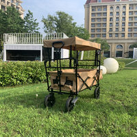 Nouvelle arrivée Poussette pour chien portable pliable à 4 roues Jogger Chariot de plage avec puits de lumière en maille pour grands chiens pour le camping