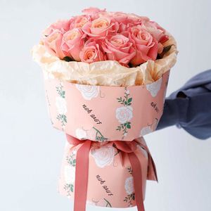 Papier cadeau écologique mat à motifs floraux pour mariages, Saint-Valentin, fête des mères, imperméable, épais, motif rose, emballage cadeau - Product Image 2
