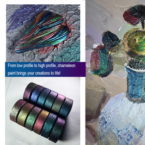 Ensemble de peinture acrylique métallisée caméléon de qualité supérieure personnalisée gratuite 6 couleurs <span class=keywords><strong>petit</strong></span> paquet <span class=keywords><strong>pot</strong></span> de marque privée pour <span class=keywords><strong>verre</strong></span> toile papier - Product Image 5