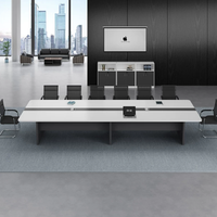 Nouvelle table rectangulaire longue et moderne pour bureau, idéale pour les salles de conférence ou de négociation – Combinaison de mobilier