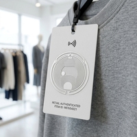Étiquette RFID anti-contrefaçon double fréquence HF+UHF pour vêtements, en matériau PET, taille 26 mm, puce EM4425