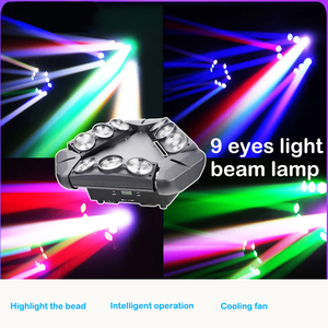 12W * 9PCs Beam Triangle 4 en 1 RGBW 9 Head Laser LED Matrix Light Cabeza móvil Equipo de iluminación de escenario - Product Image 5
