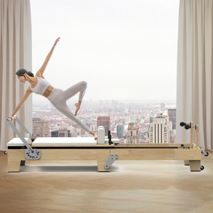 Nouveau Reformer <span class=keywords><strong>de</strong></span> Pilates Pliable en <span class=keywords><strong>Bois</strong></span>, Équipement <span class=keywords><strong>de</strong></span> Fitness Professionnel pour Usage Domestique, Entraînement Privé et Studios <span class=keywords><strong>de</strong></span> Yoga - Product Image 5
