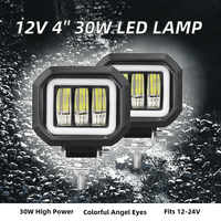 Feux de travail LED TCYATO, yeux d'ange bleus, DRL, feux antibrouillard tout-terrain, accessoires de voiture, phares LED pour voitures, ampoules LED pour voitures