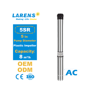 LARENS Machine de pompage à turbine en plastique de 5 pouces Pompe à eau submersible AC pour l'irrigation agricole - Product Image 1