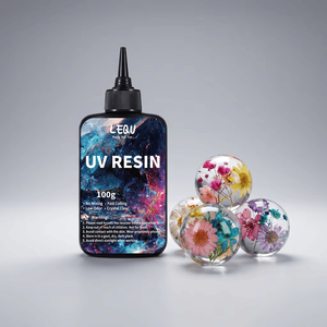 LEQU Happy And Fun 100g Beginner Friendly UV Resin Glue, <b>Clear</b> Strong Bond Fast Curing Adhesive for Small Jewelry Crafts - Product Image 2