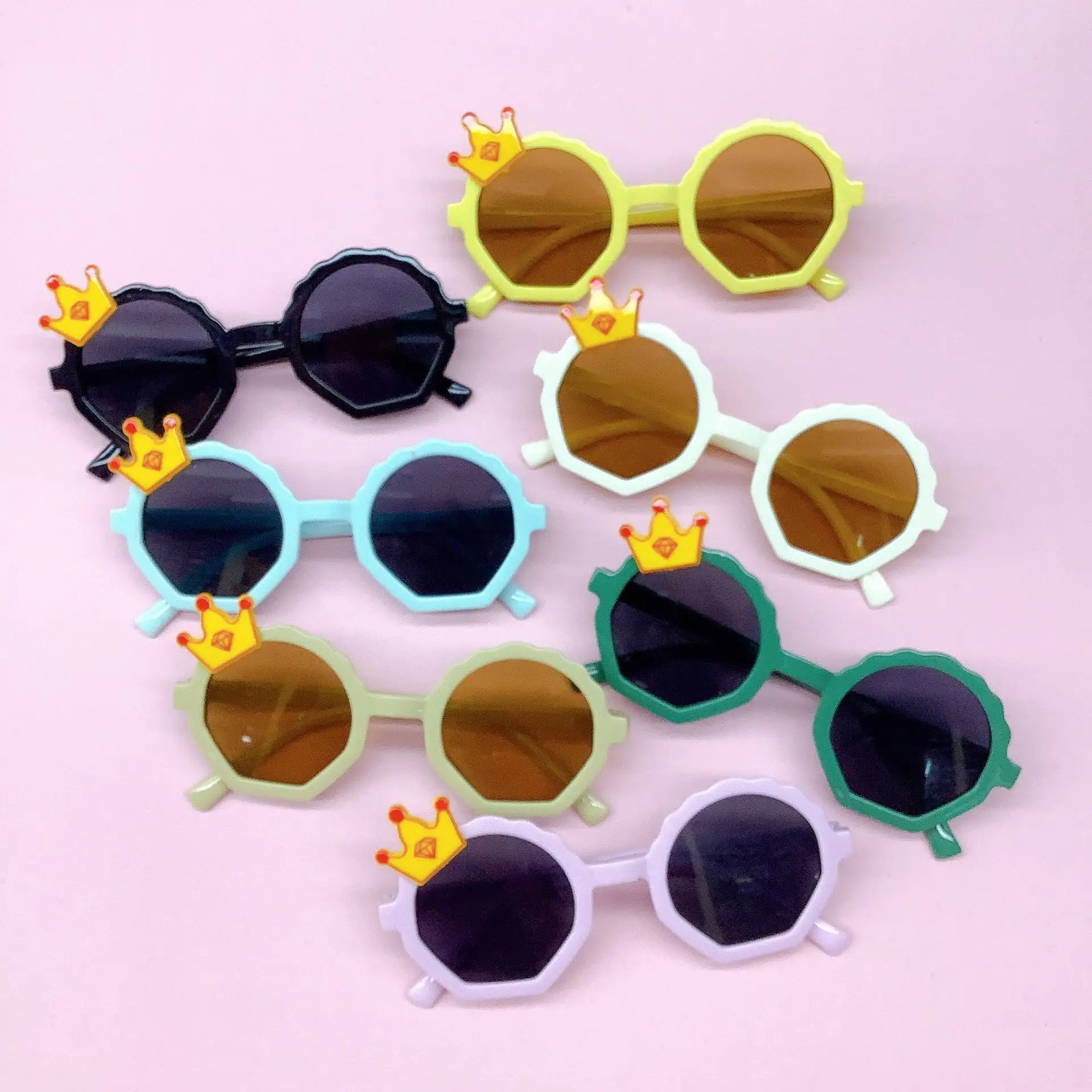 Reisen uv niedlicher kronen-stil kinderschutz-sonnenbrille gebratene straßen-cool-kinder-trend