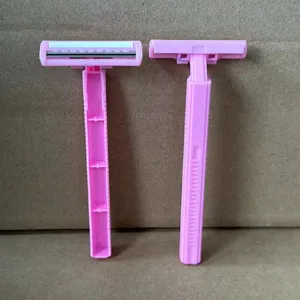 E2024 For Women Shaving Knife Handle Disposable Razor Twin Blade Razor Fixed Head Plastic Double Edge Blades