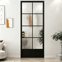 Porte intérieure sur mesure de style rétro français, à panneau plat et à simple battant, pour appartement