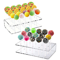 Support de sucettes transparent en acrylique en gros, présentoir à 15 trous pour gâteaux et bonbons de Noël