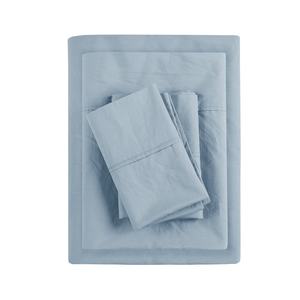 Ensemble de draps en <span class=keywords><strong>percale</strong></span> de coton 200 fils Hypoallergénique Respirant Doux King Size Taies d'oreiller plates ajustées Entretien facile - Product Image 2