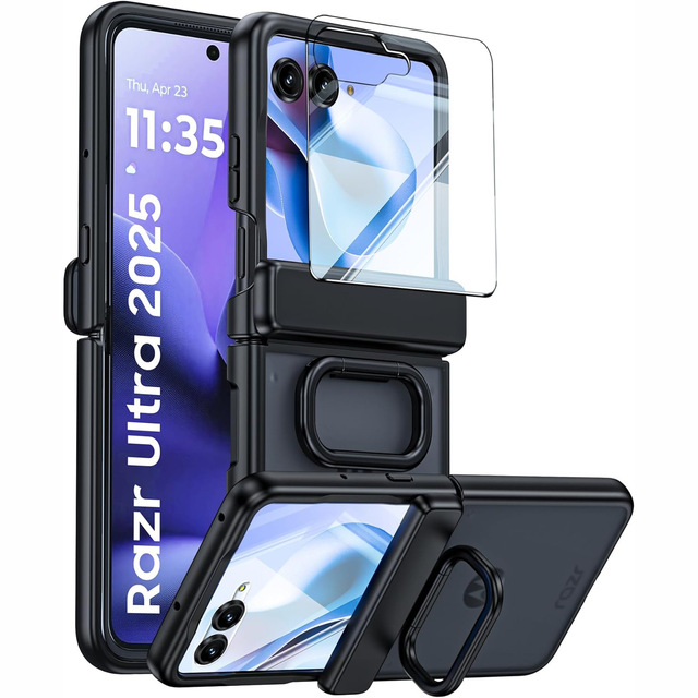 All-in-One Full Cover Case With Built-in Ring Holder Shockproof Protective Shell for Motorola Razr 70 Ultra Razr 60 Foldable