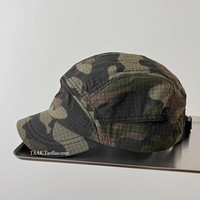 Casquette de baseball tendance style américain rétro, séchage rapide, en PVC, camouflage, à visière souple, 6 panneaux, pour camping et surf