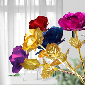 L06816 Cadeau pour la fête des mères Fleurs artificielles Or 24k Œillet artificiel doré 24k Or - Product Image 2