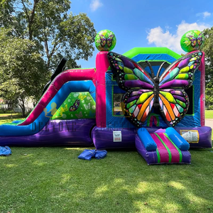 Tùy chỉnh chủ đề khác nhau <span class=keywords><strong>Inflatable</strong></span> nhảy lớn bướm bơm hơi di động trượt nước lâu đài cho ngoài trời - Product Image 4