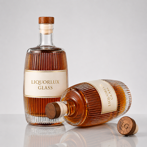 Bouteille à <span class=keywords><strong>liqueur</strong></span> en verre à nervures verticales à corps large 500 ml vide en verre Super Flint pour <span class=keywords><strong>Cognac</strong></span>, Brandy, Gin, Rhum, Tequila, <span class=keywords><strong>Liqueur</strong></span> - Product Image 5