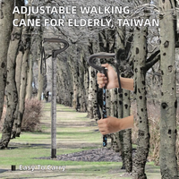 Canne de marche réglable légère et durable pour personnes âgées, en alliage d'aluminium et caoutchouc, avec bouton-poussoir unique, pour personnes handicapées, vente en gros